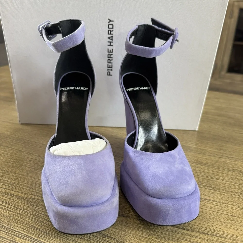 Pierre‎ Hardy Lavender Purple Suede Platform Pumps 6.5 US 120mm